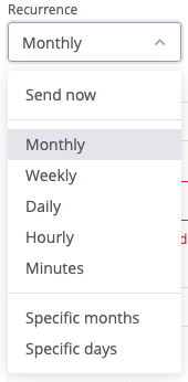 Recurence options for scheduling a time to send.png