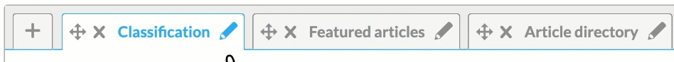 Moving the tabs by using the move icon